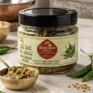 RAJZAIKA PICKLES Hari Mirch Achar | Authentic Rajasthani Green Chilli Pickle | Spicy & Tangy Homemade Style Achar | No Chemical Preservatives
