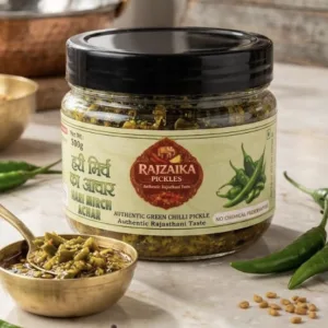 RAJZAIKA PICKLES Hari Mirch Achar | Authentic Rajasthani Green Chilli Pickle | Spicy & Tangy Homemade Style Achar | No Chemical Preservatives