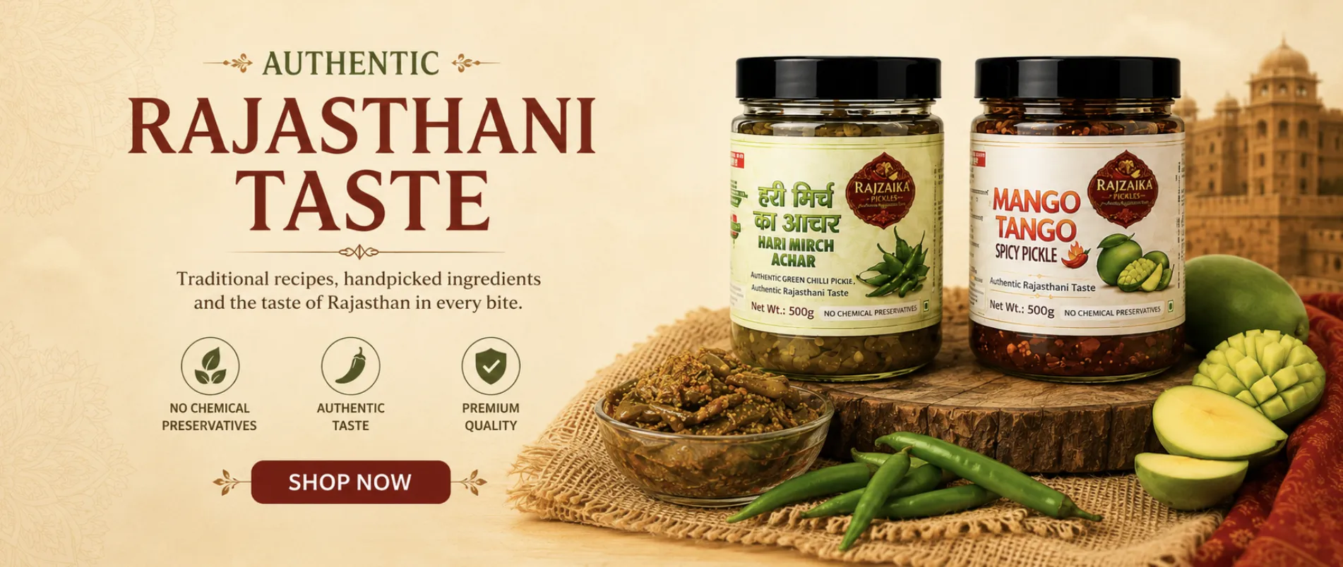 Raj Zaika Pickles Banner