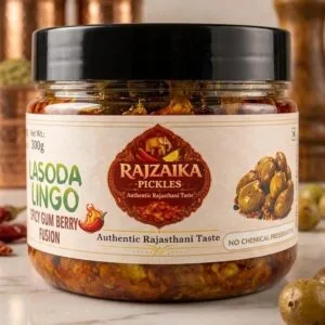 RAJZAIKA PICKLES Lasoda Pickle | Gunda Achar | Spicy Gum Berry Pickle | Authentic Rajasthani Homemade Style Achar | Traditional Indian Pickle | No Chemical Preservatives (300G)