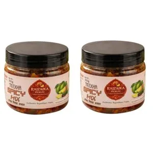 RAJZAIKA PICKLES Teekha Spicy Mix Pickle | Authentic Rajasthani Achar | Traditional Style Mixed Vegetable Pickle | No Chemical Preservatives | Tangy & Spicy Indian Pickle