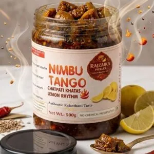 RAJZAIKA PICKLES Nimbu Tango Chatpati Khatas Lemon Pickle | Tangy & Spicy Nimbu Achar | Khatta Chatpata Lemon Pickle | Authentic Rajasthani Homemade Style (Copy) - 500g